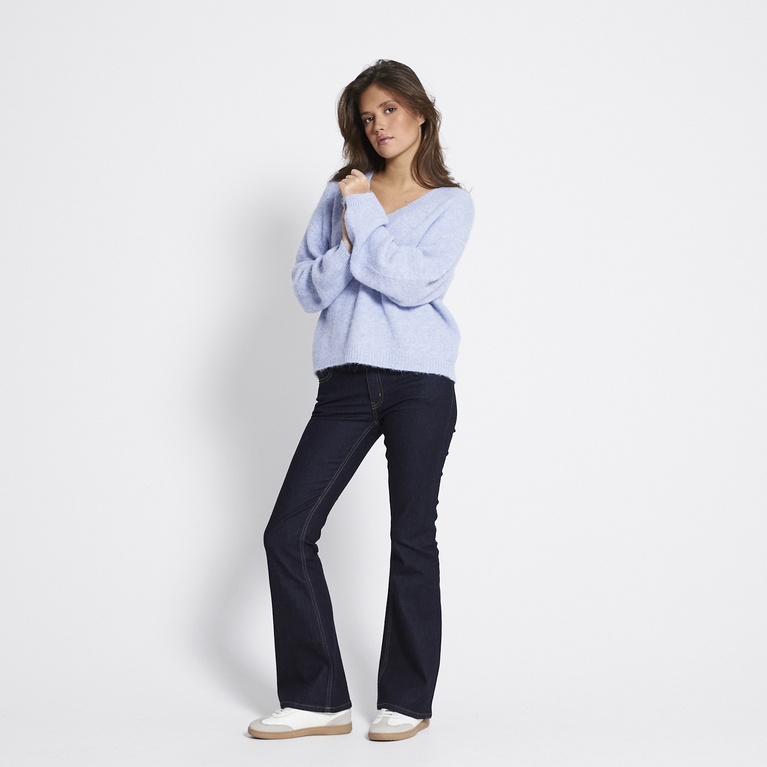 Knit v-neck sweater "Eina" Light blue